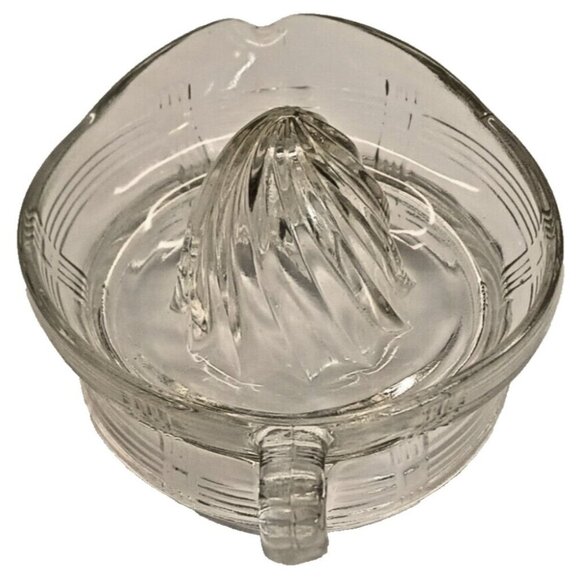 Vintage 8” Clear Ribbed GLASS CITRUS JUICER Orange Lemon Juice Reamer Squeezer - Picture 3 of 6